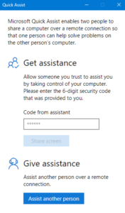 Quick Assist, remote assistance, udaljeno spajanje